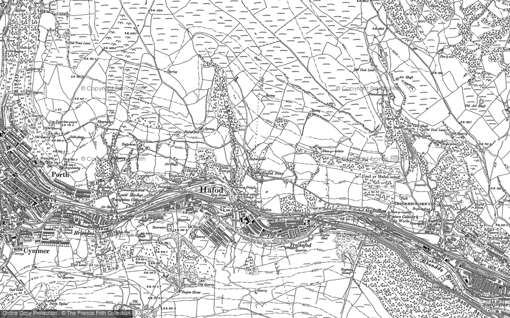 Old Map of Trehafod, 1898 in 1898