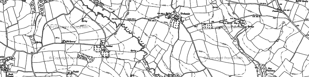 Old map of Trehunist in 1882