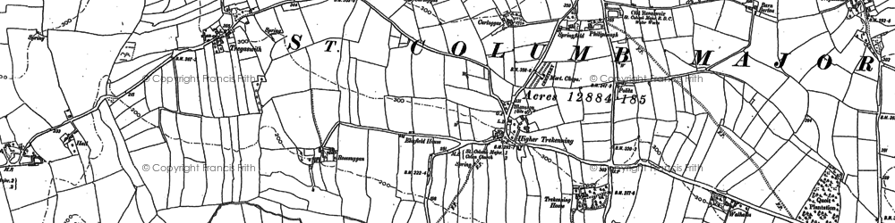 Old map of Trekenning in 1880