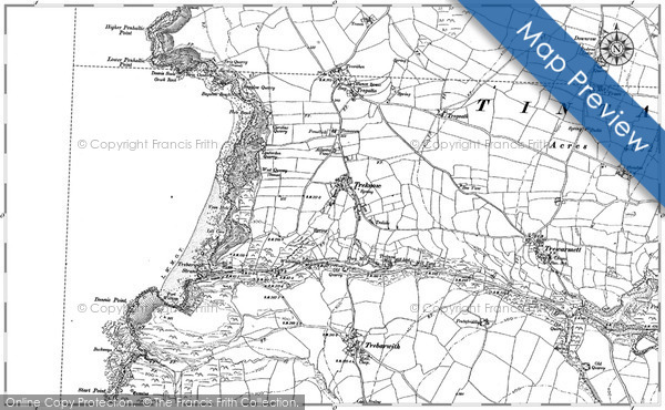 Old Map of Treknow, 1905 in 1905