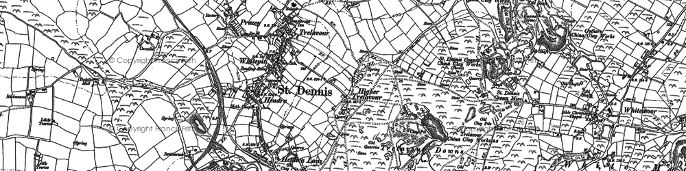 Old map of Trelavour Downs in 1879