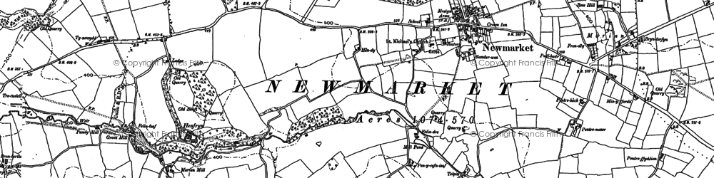 Old map of Brynterfyn in 1898