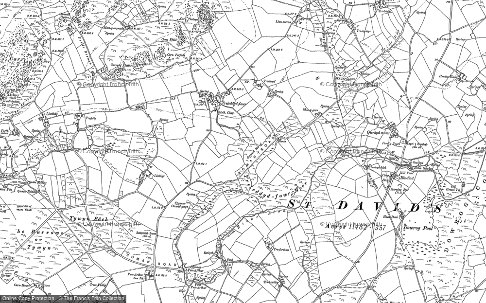 Old Map of Historic Map covering Trelewyd in 1906