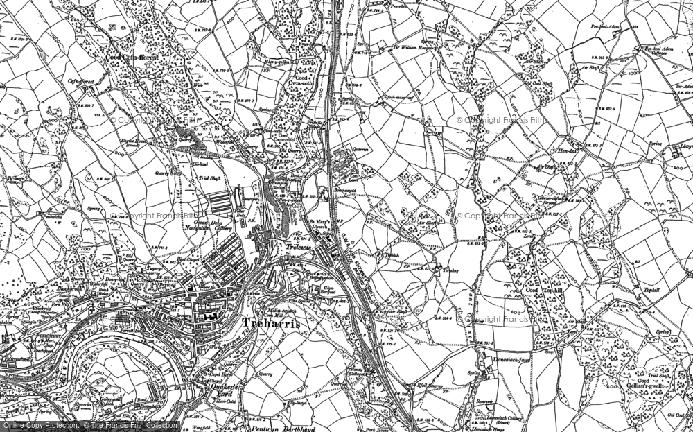Old Map of Trelewis, 1898 in 1898