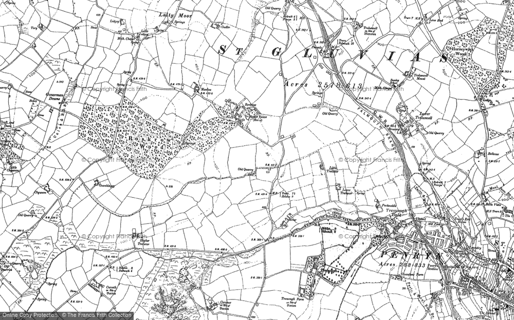 Old Map of Treliever, 1906 in 1906