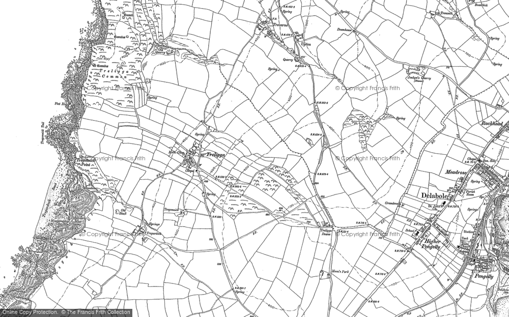Old Map of Treligga, 1905 in 1905