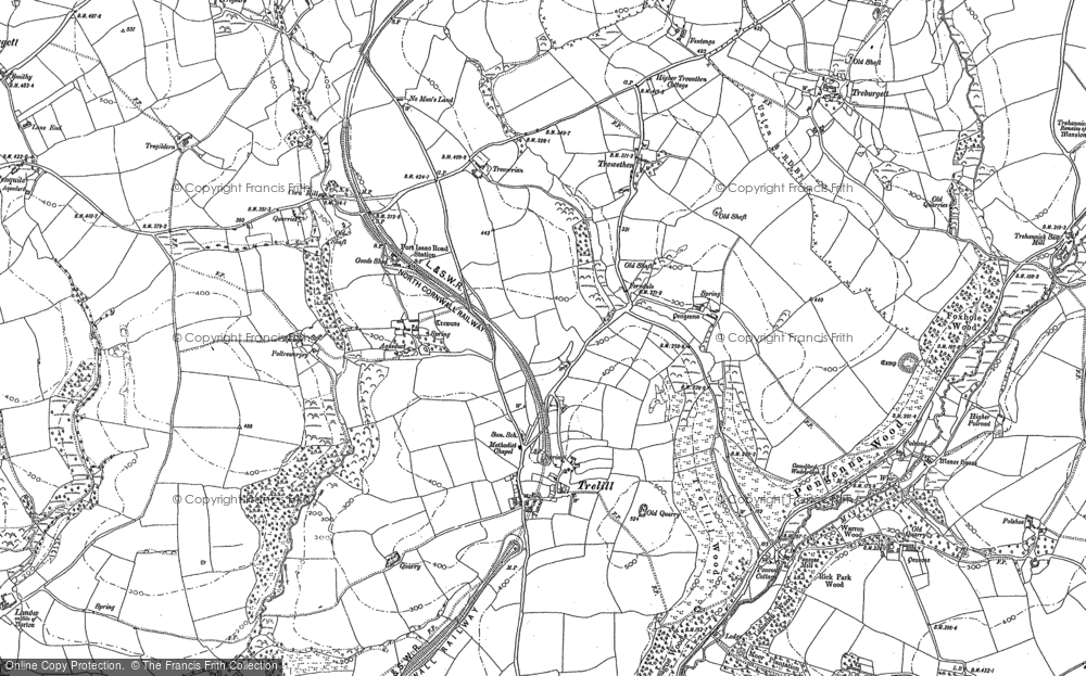 Old Map of Historic Map covering Bokelly in 1880