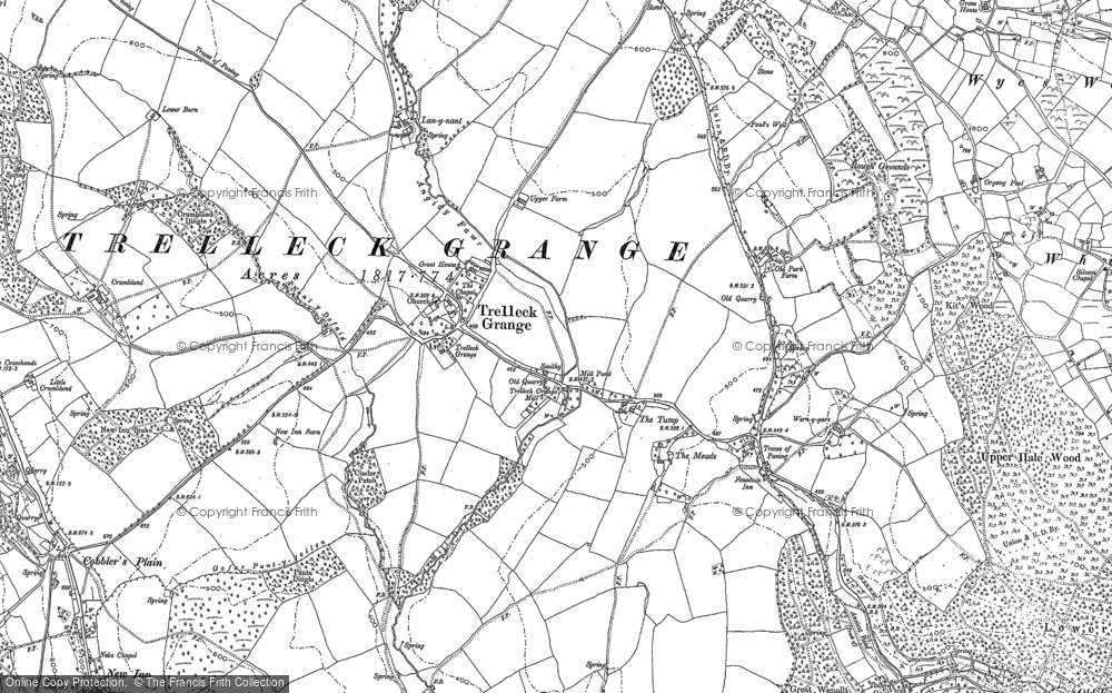 Old Map of Trelleck Grange, 1900 in 1900
