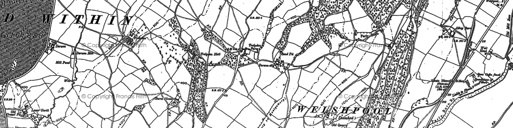 Old map of Trelydan in 1884
