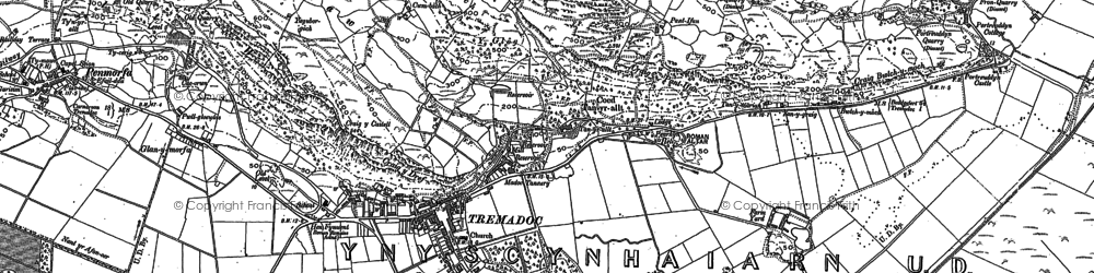 Old map of Tremadog in 1899