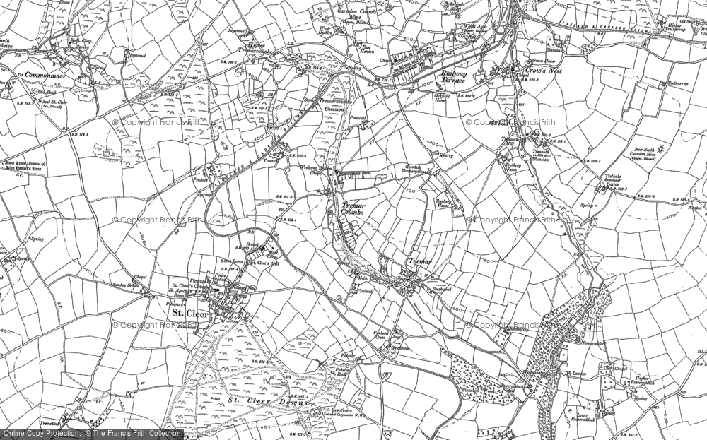 Old Map of Historic Map covering Treworrick in 1882
