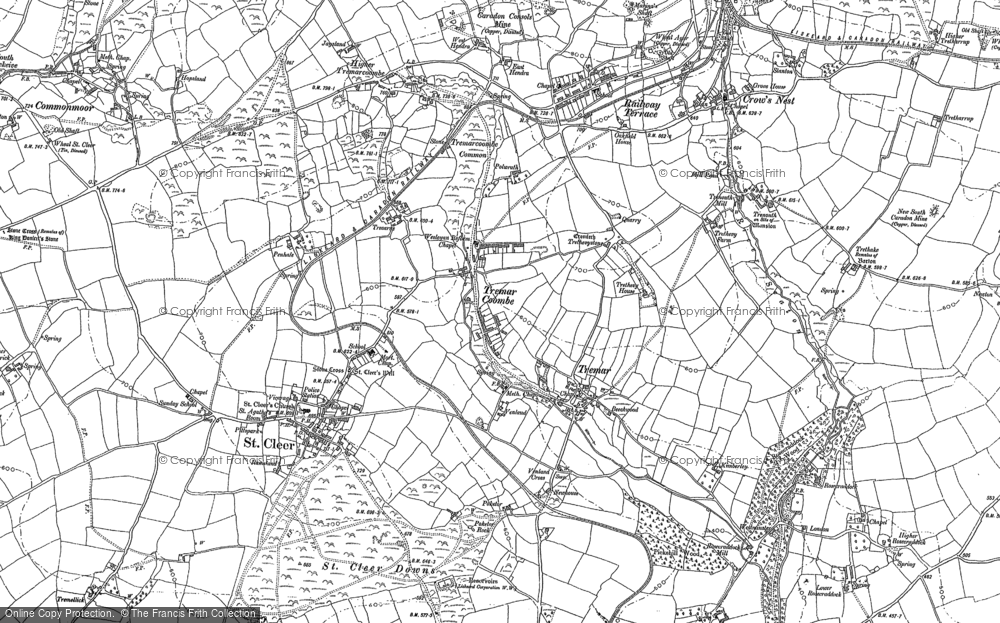 Old Map of Historic Map covering St Cleer in 1882