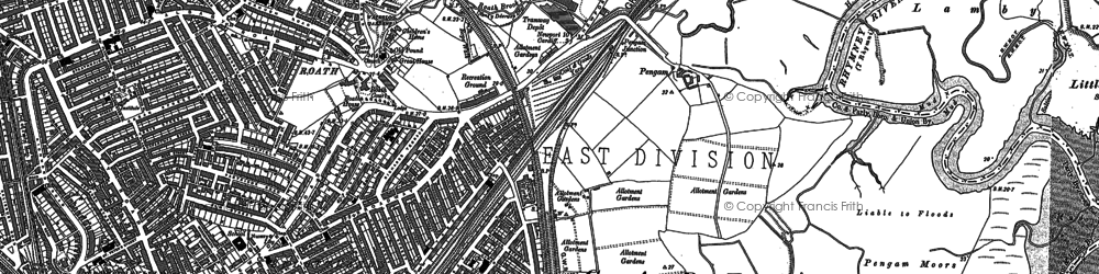 Old map of Tremorfa in 1899