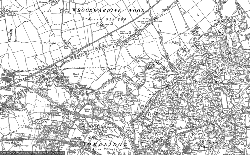 Old Map of Trench, 1881 - 1882 in 1881