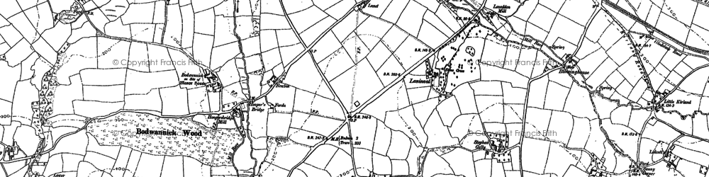 Old map of Bodwannick in 1880