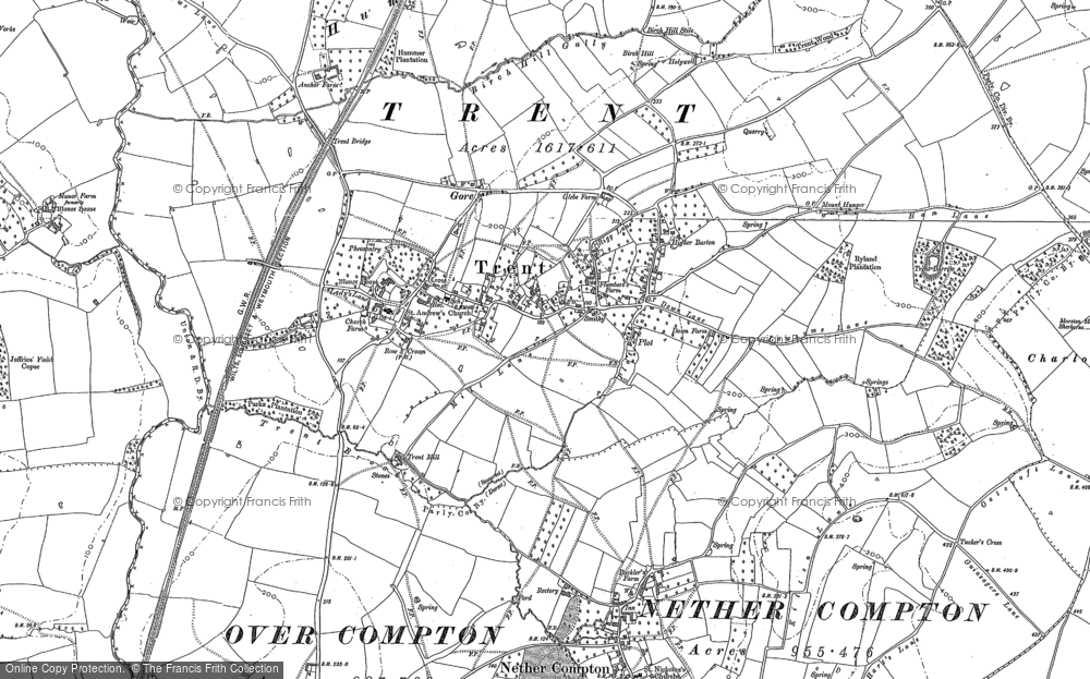 Old Map of Trent, 1901 in 1901