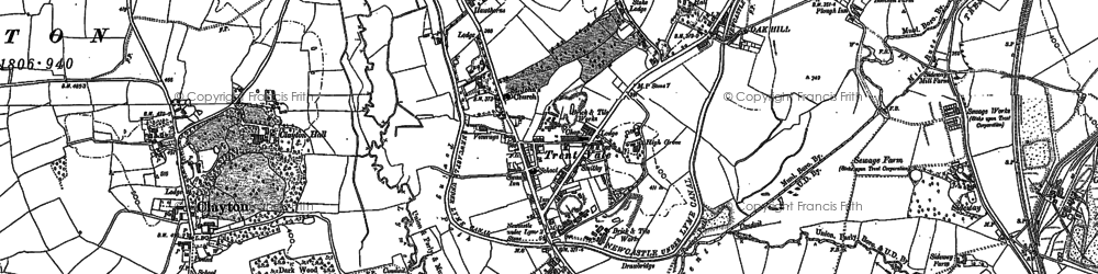Old map of Trent Vale in 1877