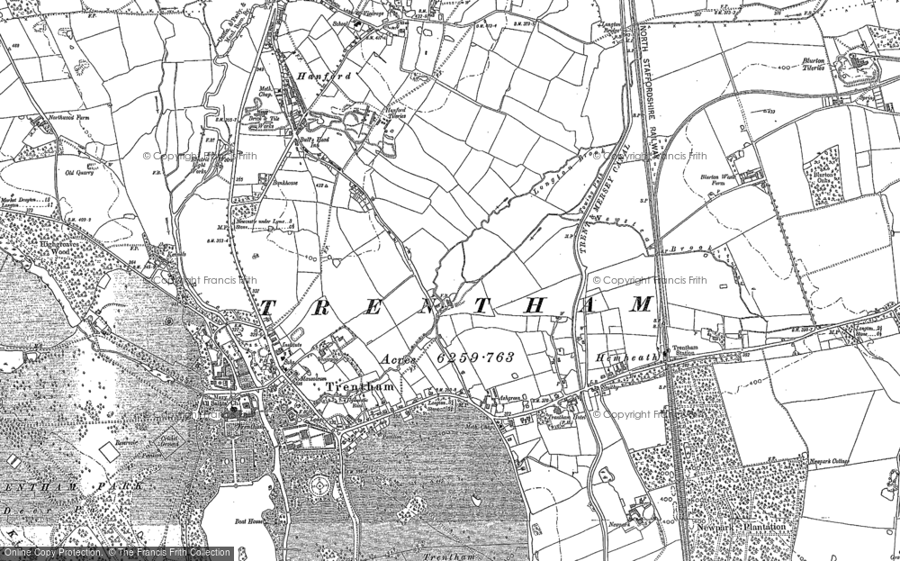 Old Map of Trentham, 1877 - 1879 in 1877