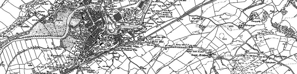 Old map of Treowen in 1884