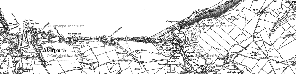 Old map of Tresaith in 1904