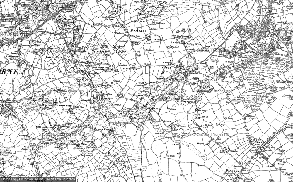 Old Map of Historic Map covering Carn Arthen in 1878