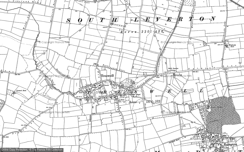Old Map of Treswell, 1884 - 1898 in 1884