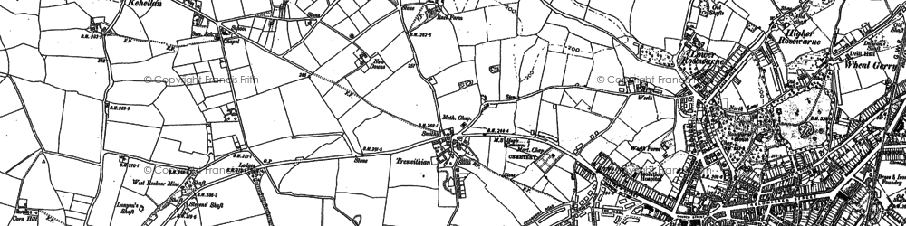 Old map of Treswithian in 1877