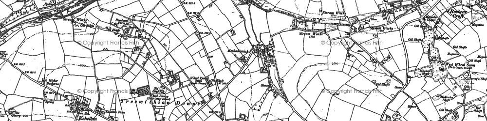 Old map of Treswithian Downs in 1877