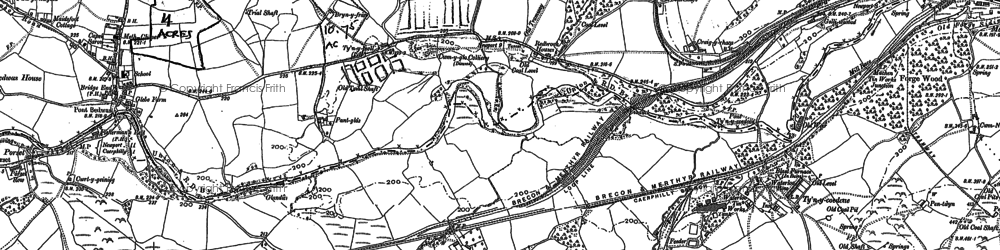 Old map of Trethomas in 1915