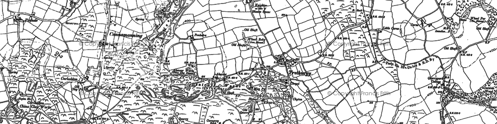 Old map of Trethurgy in 1881