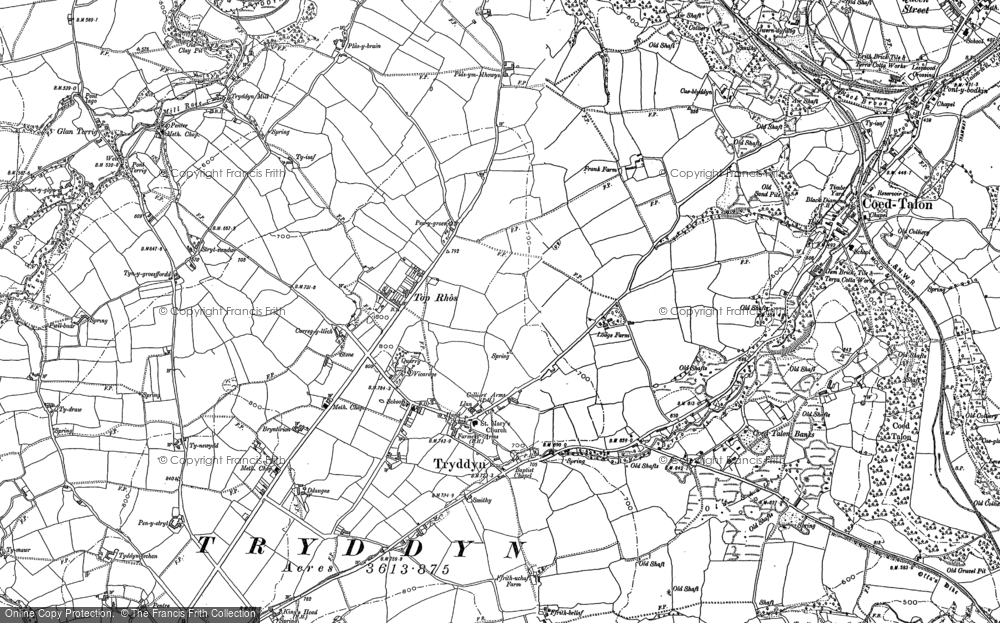 Old Map of Treuddyn, 1898 - 1910 in 1898