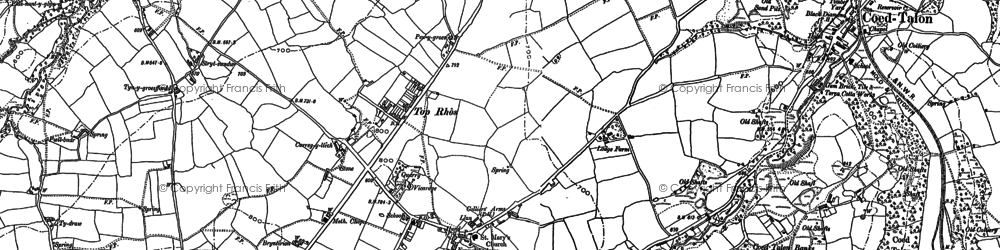 Old map of Treuddyn in 1898