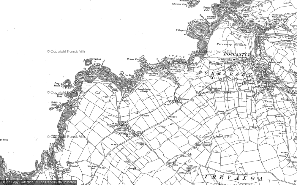 Old Map of Trevalga, 1905 in 1905