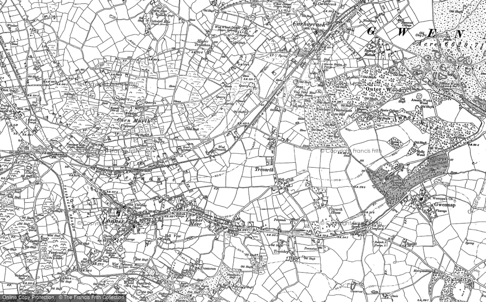 Old Map of Trevarth, 1878 - 1879 in 1878
