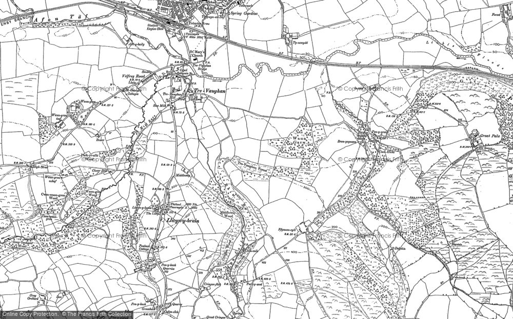 Old Map of Historic Map covering Lanlliwe in 1905