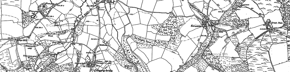 Old map of Lanlliwe in 1905
