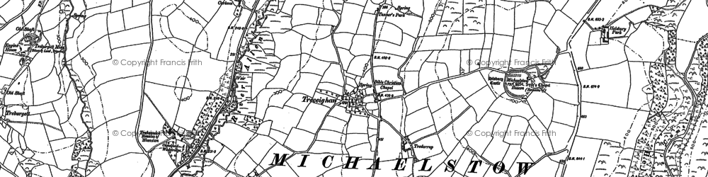 Old map of Treveighan in 1880