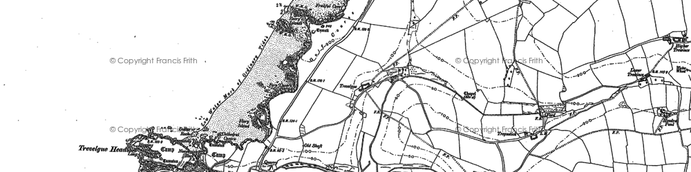 Old map of Trevelgue in 1880