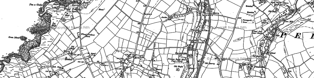 Old map of Trevellas in 1906