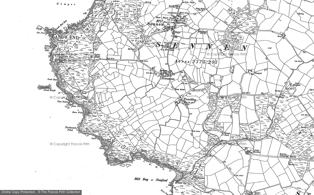 Old Map of Historic Map covering Carn Boel in 1906
