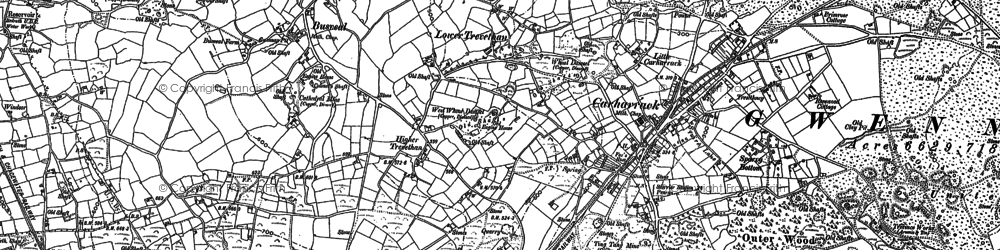 Old map of Trevethan in 1879