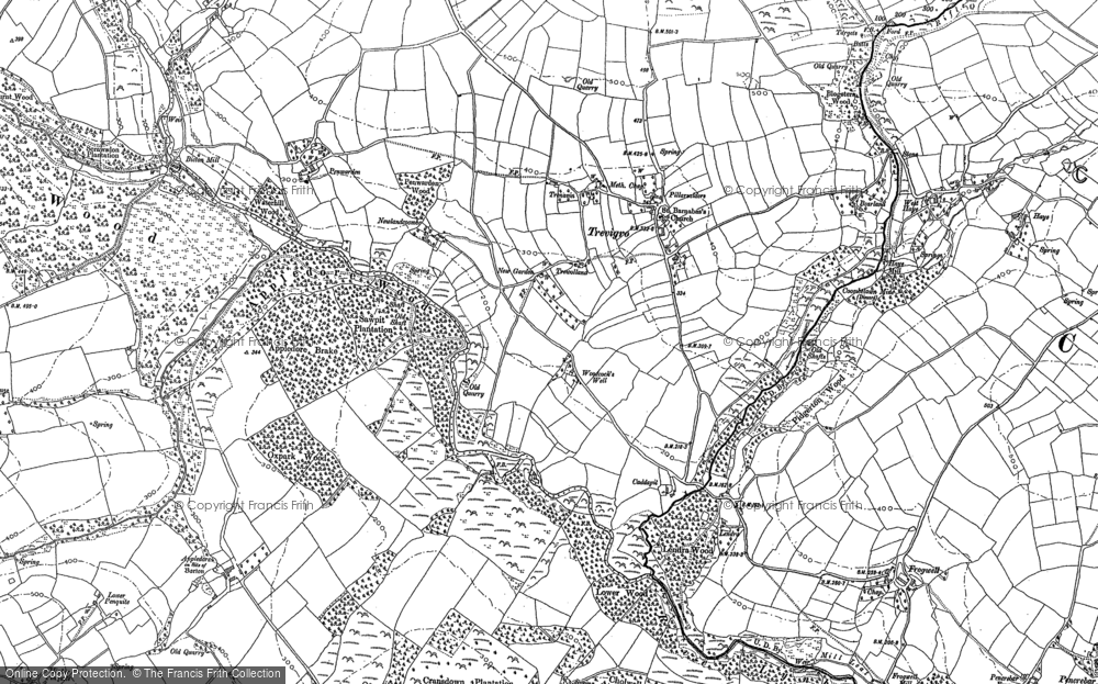 Old Map of Trevigro, 1882 - 1905 in 1882