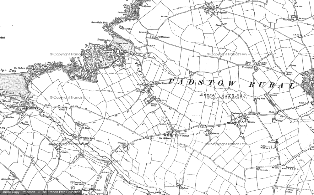 Old Map of Trevone, 1880 - 1905 in 1880