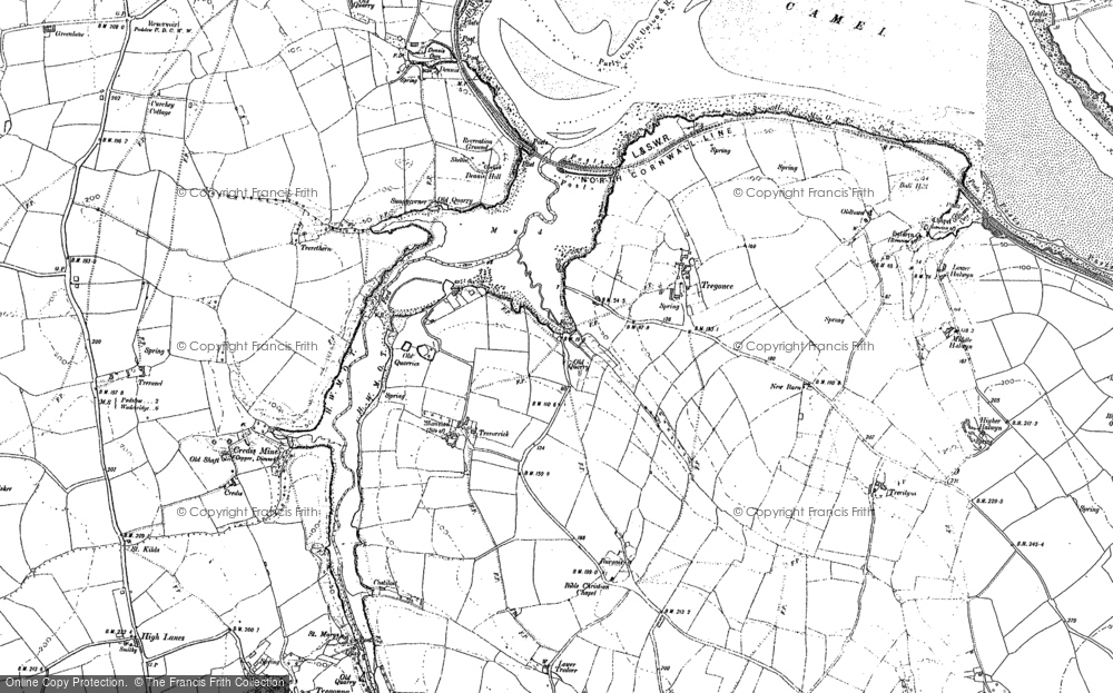 Old Map of Historic Map covering Trevoyan in 1880