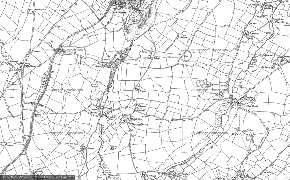 Old Map of Historic Map covering Pengelly in 1905