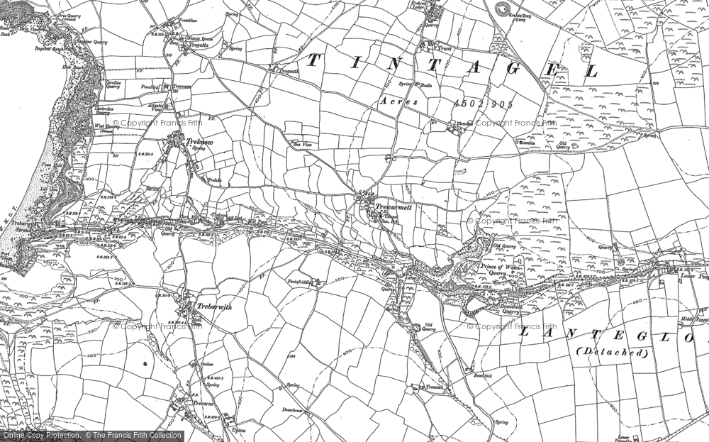 Old Map of Trewarmett, 1905 in 1905