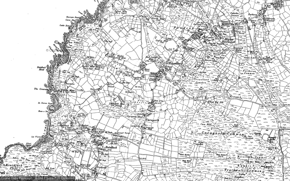 Old Map of Trewellard, 1906 in 1906