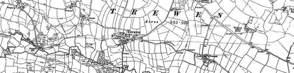 Old map of Trewen in 1882