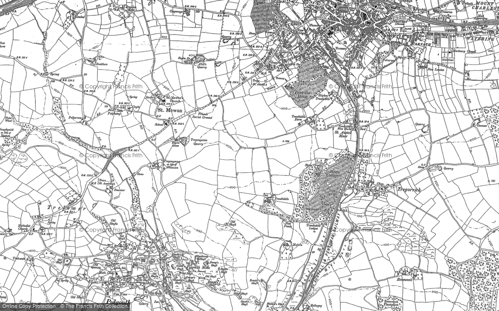 Old Map of Trewhiddle, 1881 in 1881
