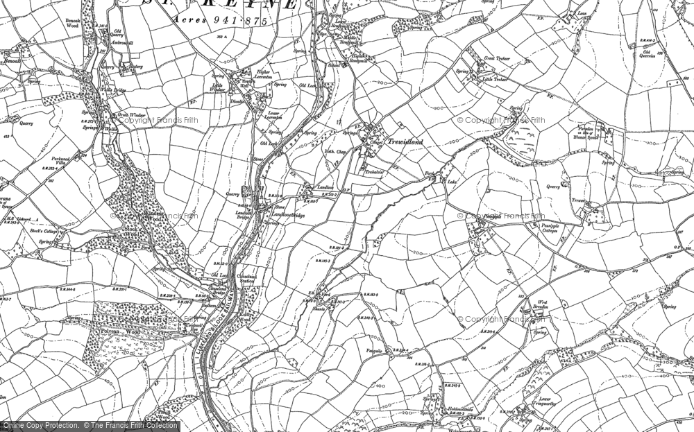 Old Map of Trewidland, 1882 in 1882